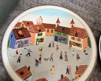 Villeroy & Boch Design Naif "Village Scene" Decorative Plate by Gérard Laplau