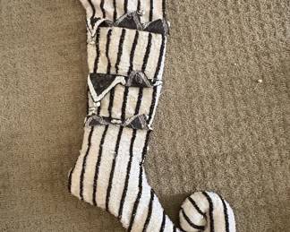 Striped Sequin Christmas Stocking
