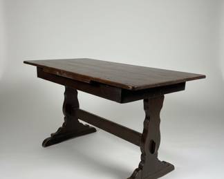Antique Oak Refectory Draw Leaf Table