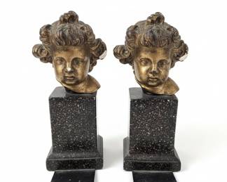 Pair of Cherub Head Bookends