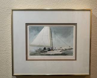 “Skip Jack" - Framed Etching by Frank Kaczmarek