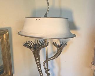 Art Nouveau Brass Cornucopia Table Lamp