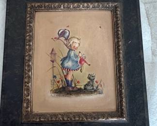 Vintage "Our Mary" Girl and Scottie Dog 3-dimention by Marion Bradford Burgess