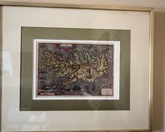 Iceland Map by Abraham Ortelius, 1590 (Reproduction)