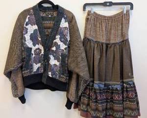 Koos Van Den Akker Vintage Patchwork Jacket & Skirt Set - Women's Size Small