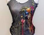 Vintage Jean Paul Gaultier Embroidered Floral Mesh Tank Top