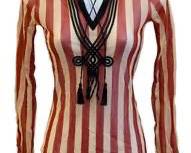 Vintage Jean Paul Gaultier Mesh Top - Striped Sheer Knit - Size M