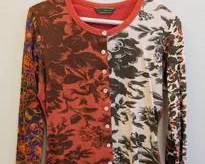 Oilily Patchwork Floral Button-Up Top - Women's Cotton Blend, Size M