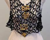 Christian Lacroix Vintage Crochet Vest - Gold-Tone Charms