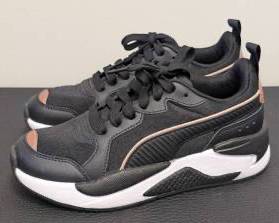 Puma Women's Sneakers SoftFoam& Size 6 - Black with Rose Gold Trim