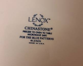 Lenox 3 pc blue rim china