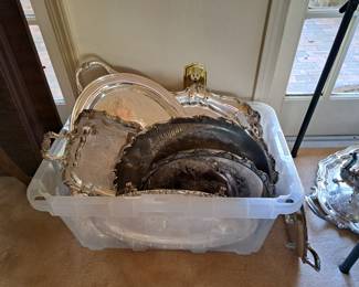 Selection of siver plate trays