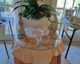 Small round tabel with skirt - one of three available