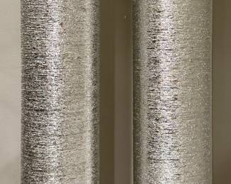 (2) Textured Silver Cylinder Vases