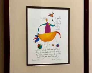 "Center on Wheels" Brian Andreas Framed Print