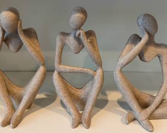 (3) Abstract Thinker Figurines