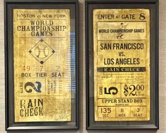 (2) Vintage Style Framed Ticket Stubs