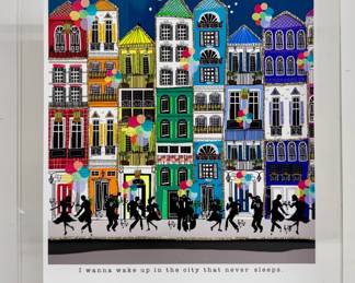 "I Wanna Wake Up in the City That Never Sleeps" Verrier Handcrafted Print in Acrylic Frame