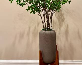 Modern Plant Stand with Faux Floral Arrangement