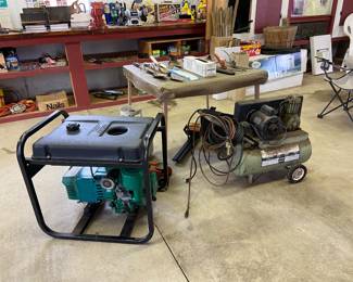 Coleman Generator and Sears Air Compressor  