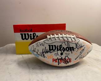 1990 New England Patriots Autographed Football