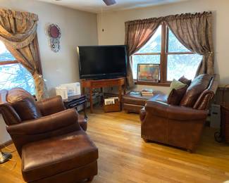 Leather Loveseat and Chair