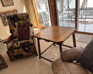 Brandt Ranch Oak Recliner, Lamp Table