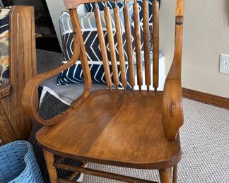 Vintage Oak Bent Arm Side Chair