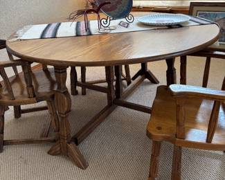Brandt Ranch Oak Dining Drop Leaf Table and 4 Chairs