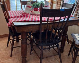 Vintage Kitchen Table with Leaves