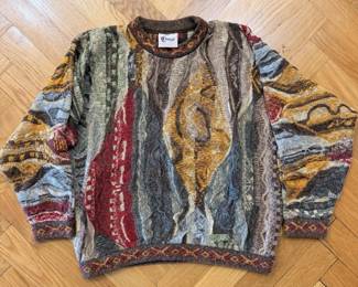 Vintage COOGI Australia Textured Knit Sweater – Size L – Multicolor 90s