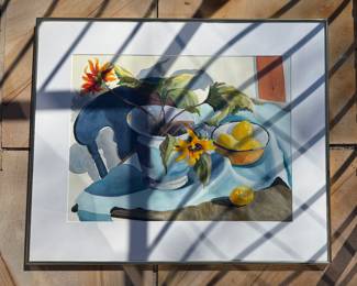 Elizabeth R. Stein – Framed Still Life Watercolor
Elegant original watercolor painting by listed artist Elizabeth R. Stein