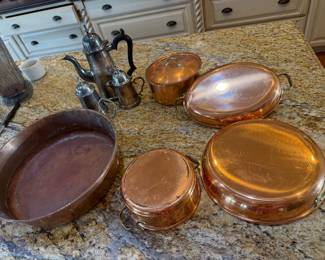 Vintage French Oreo, copper jam pan, Villegas Les Poeles pants from Norma de France