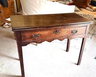 English Oak Drop Leaf Console Table 19th Century