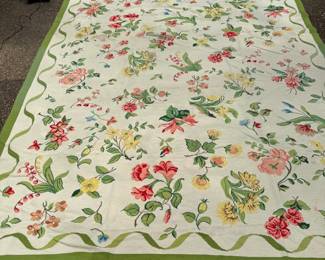 Stunning all wool 9' x 15' Portuguese rug from the famed Arraiolos production center.