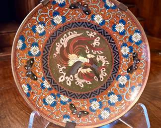 Meiji period Japanese cloisonne with shimmering goldstone.