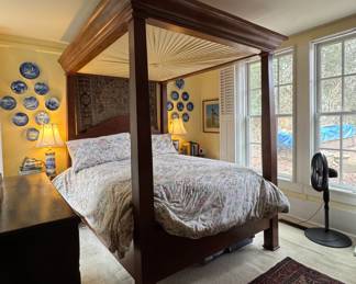 American Southern Classical period (1840s) TESTER BED (4-poster) solid Louisiana cypress wood