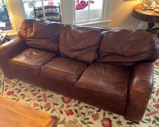 Real leather sofa.