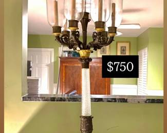  Monumental 50” Att. Baccarat w/ Original globes