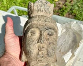 Antique Chinese Stone head. 8”H Norther Wei Dynasty - $3800