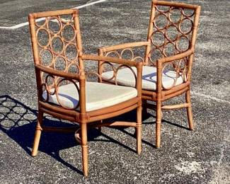 Rattan circle chairs. No lable