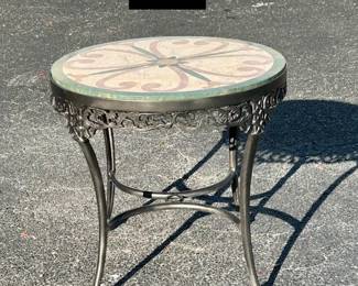 Outdoor Specimen inset marble table 
