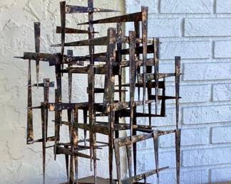 Modernist Nail Art. Unsigned 25”H x 14” x 8.5”