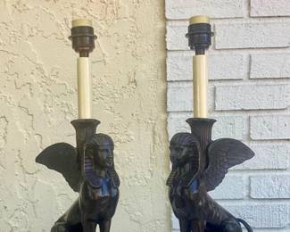 Attributed to Maitland Smith. No shades 10” H