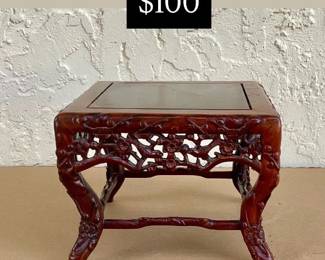Chinese Vase stand 8” Square x 6.5”H