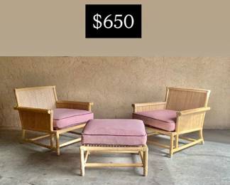 1980’s Labeled McGuire, San Francisco lounge chairs