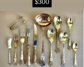 J. Turtons Co, Sheffield Eng - Kings Pattern (Gold Wash) 101 pcs