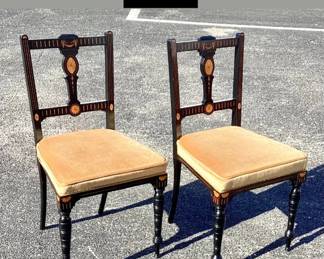 English 19th Century Inlaid side chairs
