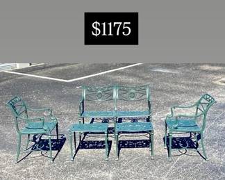 5 pc Neoclassical Star & Dolphin outdoor garden set