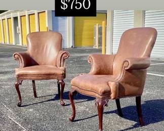 Leather Hancock & Moore  library chairs